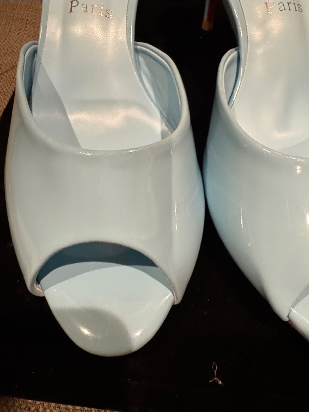Christian Louboutin Red Bottoms Tiffany Blue Patent Leather Kitten Heels - Picture 2 of 14